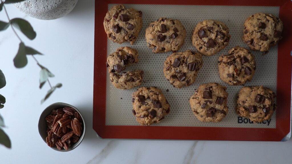 Baking classic American chocolate chip cookies